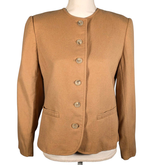 Pendleton Tan Wool Blazer Size 6 Made in USA Vintage - Picture 1 of 8
